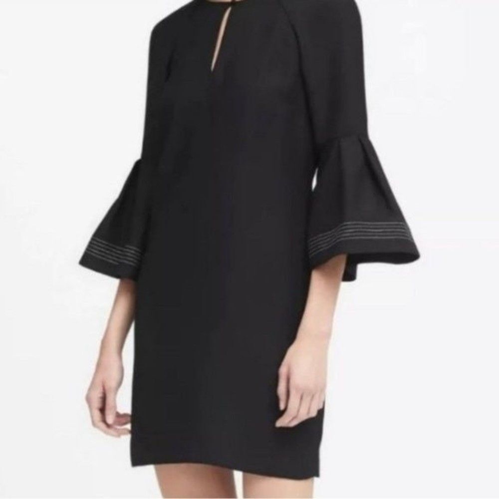 Banana Republic Bell Sleeve Little Black Dress Size 0 Petite